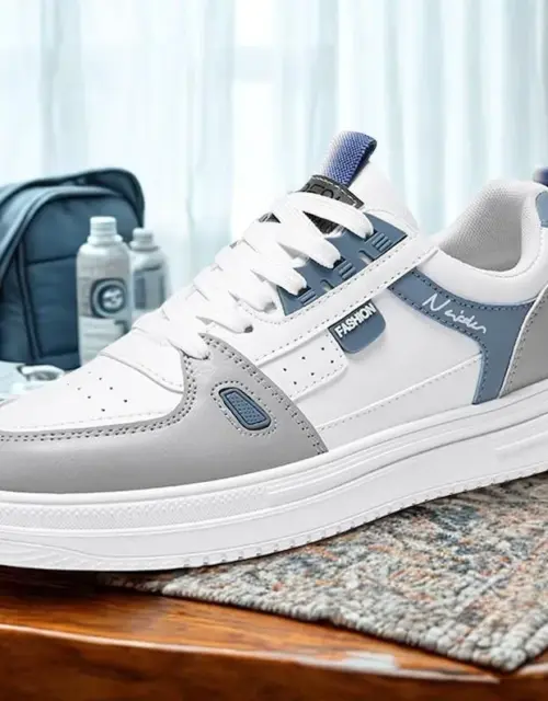 White PU Leather Sneakers
